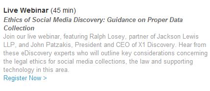 Ethics of Social Media Discovery Webinar